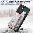 thumbnail image 2 of Allytech Galaxy S21 Ultra Case with Zipper Pocket & Cards Holder, Floral Slim Wallet Case for Girls Women Shockproof Stand Compatible with Car Mount Phone Case for Samsung Galaxy S21 Ultra -Green, 2 of 9