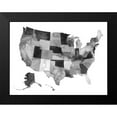 thumbnail image 2 of Popp, Grace 24x19 Black Modern Framed Museum Art Print Titled - USA in Watercolor II, 2 of 5