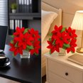 thumbnail image 3 of 3 Pcs Christmas Artificial Flowers Poinsettia Flowers Red 7 Heads Silk Poinsettia Christmas Floral Bouquet Winter Artificial Poinsettia Bushes for Xmas Party Holiday Arrangements Decoration…, 3 of 5