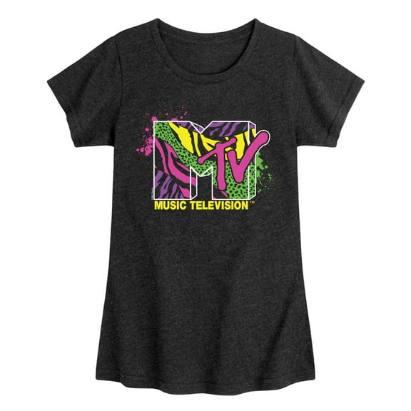MTV - Animal Print Splatter - Toddler & Youth Girls Short Sleeve Graphic T-Shirt