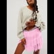 thumbnail image 4 of Falda Y2K de Tiro Bajo para Mujer, Plisada, con Volantes y Ribete de Encaje, Corta, Holgada y en . Rosa XXL, 4 of 7
