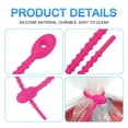thumbnail image 4 of 20 Pack Reusable Zip Ties, 6 Inch Silicone Ties Bag Clips Fuchsia, 4 of 6