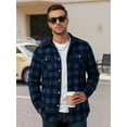 thumbnail image 2 of OALUXE Men's Plaid Button Down Shirts Cotton Long Sleeve Shirts with Pocket, 2 of 7