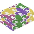 thumbnail image 2 of GZHJMY Mardi Gras Cotton Hand Towel Super Soft and High Absorbent Bath Towel Fast Drying Hand Towel for Home Bathroom Gym Hotel Yoga (2 Pack),16 x 28 inch Washcloths, 2 of 7