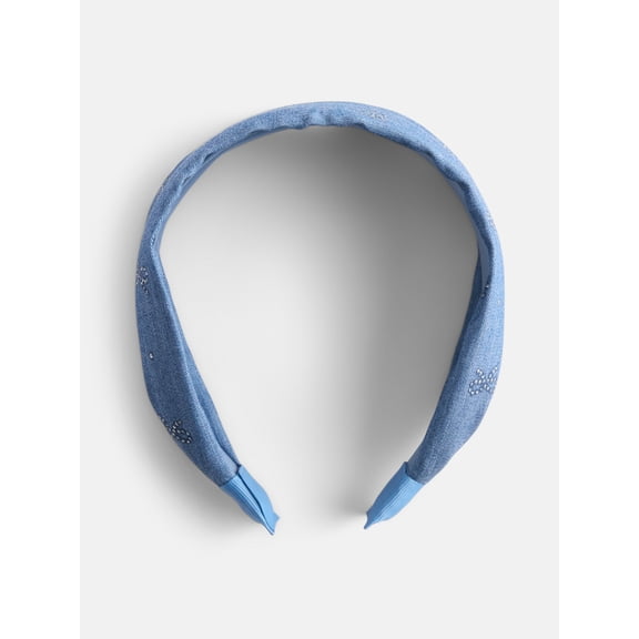 No Boundaries Glitter Bow Print Headband, Women's, Blue