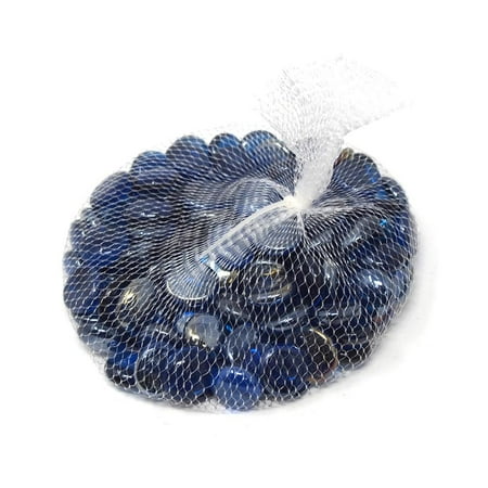 - Glass Marble Gems Vase Filler 1.1 LB Bag, Blue