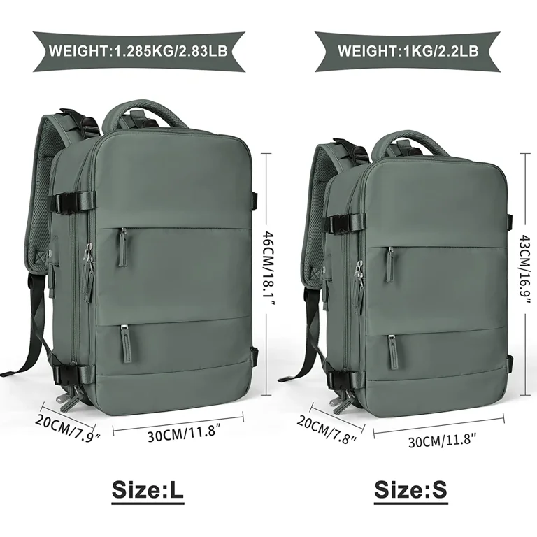 SYCNB 35L Travel Backpack, Waterproof with USB Charging, Green photo 5