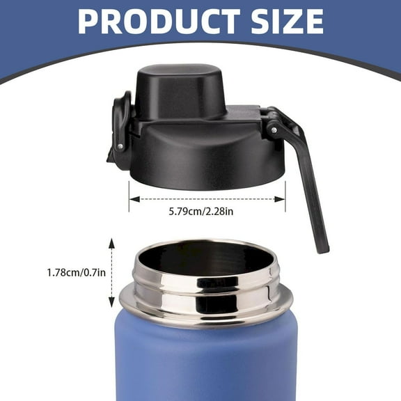 CGZQFEI Universal Water Bottle Lid Replacement - Black Nozzle Fit 12-42oz Stainless/Plastic Bottles (Leakproof Drinking Spout Design)