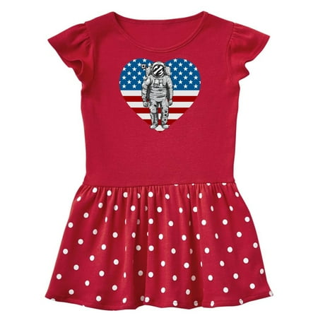 

Inktastic Astronaut Space Travel US Flag Heart Gift Baby Girl Dress