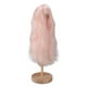 thumbnail image 2 of Peluca de muñeca de 1/4 para muñecas de 7 a 8 pulgadas, hecha a mano, de seda de alta temperatura, con articulación esférica, de pelo largo y rizado con flequillo, color rosa Sakura., 2 of 14