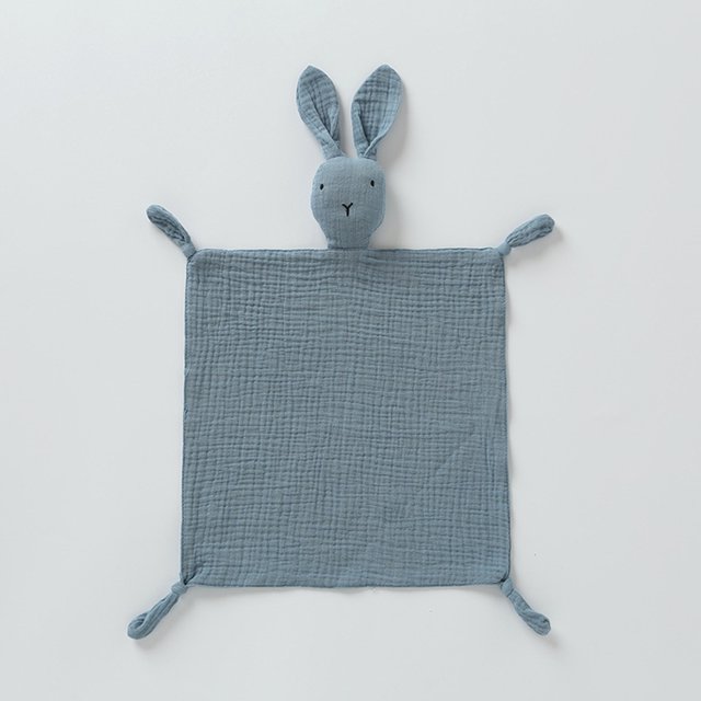 Toalla Para Apaciguar Al Bebé Toalla calmante para bebé, conejito, juguete para dormir para bebé, regalo para bebé (azul oscuro)