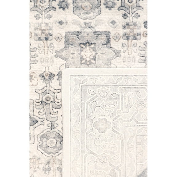 Pasargad Home Amadeus 6' x 9' Power-Loomed Ivory/Grey Rug, For Indoor Space and all Age of Group