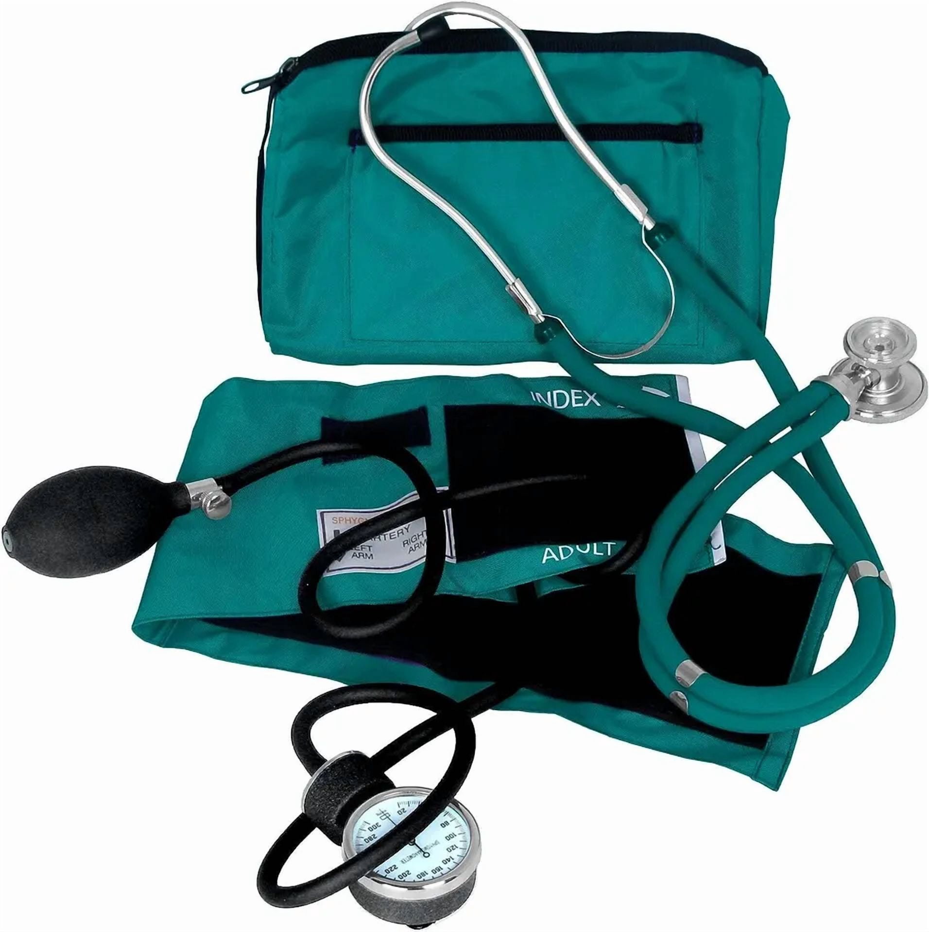CRESTIN- Dixie Ems Professional Blood Pressure Kit W/ Green Stethoscope - Teal