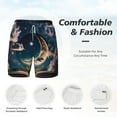 thumbnail image 6 of Picia Artistic Starry Sky Moon Book pattern Mens Swim Trunks with Compression Liner Stretch Beach Shorts Quick Dry with Zipper Pockets No-Chafing Board Shorts-Small, 6 of 9