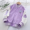 thumbnail image 4 of Children's Kuromi My Melody Autumn Baseball Jacket Sanrio Middle and Large Children Cartoon Kawaii Cotton Sports Warm Jacket, 4 of 4
