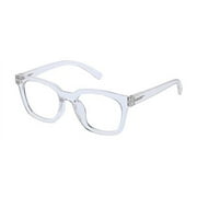 Peepers by PeeperSpecs Women's to The Max Focus Square Blue Light Filtering Reading Glasses, Clear, 50 mm + 1.5