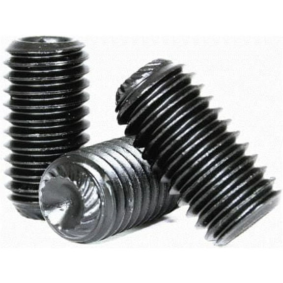 Socket Set Screw, Knurled Cup Point, M12-1.75 x 40mm, Alloy Steel,  Metric Class 14.9 - 45H, Black Oxide, Hex Socket Drive (Quantity: 50)