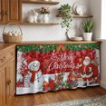 thumbnail image 3 of Red Christmas Cabinet Curtain 28"Wx51"L,Dustproof Storage Cabinet Curtain with Self Adhesive Tape,Xmas Snowman Santa Elk Winter Snowflake Tall Pantry Cover Drape for Kitchen,Utility Closet, 3 of 9