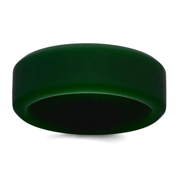 Silicone Hunter Green 8mm Band Size 9 Ring for Women and Men