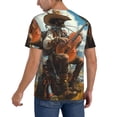 thumbnail image 2 of Uemuo Western Guitar Cowboy Print Mens Polo Shirts Baseball T-shirt Performance Short Sleeve Golf Shirt Moisture Wicking Athletic Casual Collared T-Shirt-Small, 2 of 7