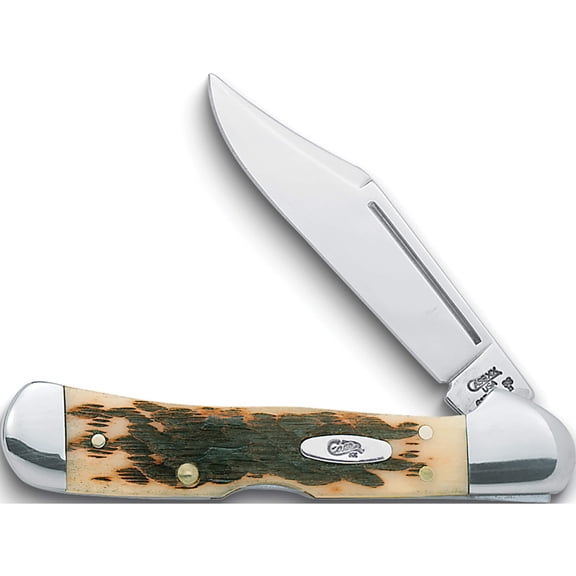 Fashion Case Amber Bone Mini Copperlock Pocket Knife (4.5 X 1.63) Made In United States gm537