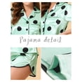 thumbnail image 4 of Conjunto de pijama de satén con camiseta y pantalones cortos con lunares para mujer, color verde medio, 4 of 5
