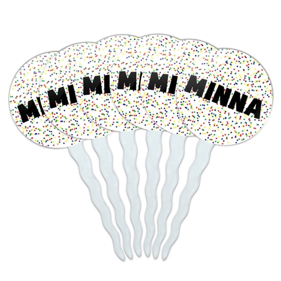 Minna Cupcake Picks Toppers - Set of 6 - Mutlicolored Speckles