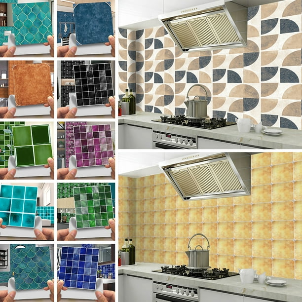 CVLIFE Mosaic Peel and Stick Wall Sticky Backsplash Tiles Self-Adhesive Removable Tile Wall Sticker Decals for Bathroom & Kitchen