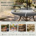 thumbnail image 6 of Round Outdoor Tablecloth with Umbrella Hole and Zipper, Black Grey Ombre Tablecloth with Elastic Waterproof, Contemporary Abstract Gradient Patio Table Covers for 36" - 44" Picnic Pool Tables, 6 of 9