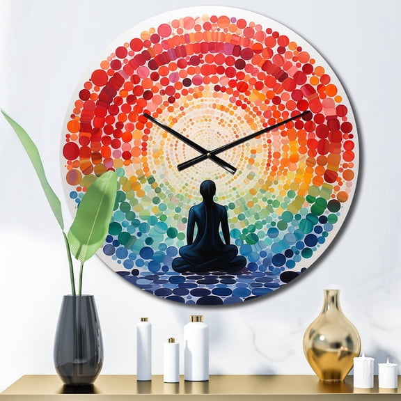 Designart "Colorful Meditation euphony Of Mind" Abstract Oversized Wall Clock