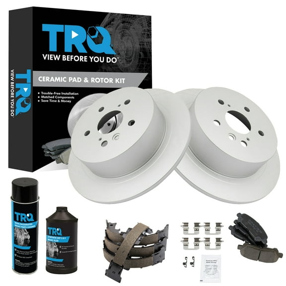TRQ Rear Brake Pad & Rotor Kit BKA34745 Fits Select 2012-2013 Toyota Highlander