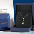 thumbnail image 5 of Gem Stone King 10K Yellow Gold Green Peridot Pendant Necklace for Women | 1.09 Cttw | Gemstone August Birthstone | Pear Shape 8X6MM | With 18 inch Chain, 5 of 6