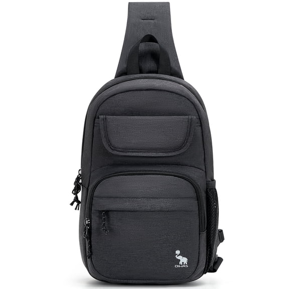 OIWAS Lightweight Sling Bag Crossbody Chest Backpack for Men Women, Travel Hiking One Strap Daypack, Black