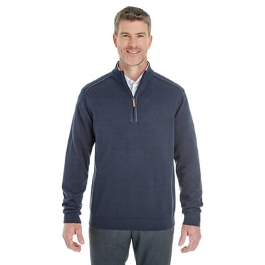 Devon & Jones Men's Manchester Fully-Fashioned Quarter-Zip Sweater - DG478