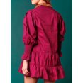 thumbnail image 4 of Vestido camisero con lentejuelas y diseño de cascanueces para mujer, vestido de fiesta con sudadera de Papá Noel, minivestido de verano con capas de manga larga para baile de graduación, 4 of 5