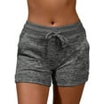 thumbnail image 1 of Summer Beach Shorts for Women Plus Size Oceanside Short Pants Oversize Drawstring Waist Pockets Shorts Trunk Workout Sport Yoga Shorts, 1 of 4