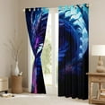 thumbnail image 3 of Dragon Curtains 30%-50% Blackout ,3D Goth Dragon Curtains & Drapes Psychedelic Home Decor,Safari Animals Curtains Purple Blue Trippy Window Curtain 2 Panels 52"Wx84"L, 3 of 6