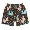 thumbnail image 3 of Uemuo Rabbit Is Eating Carrots Pattern Men's Swim Trunks Hawaiian Beach Bathing Suit Swimsuits Beach Quick-Dry Shorts with Pockets-Medium, 3 of 9