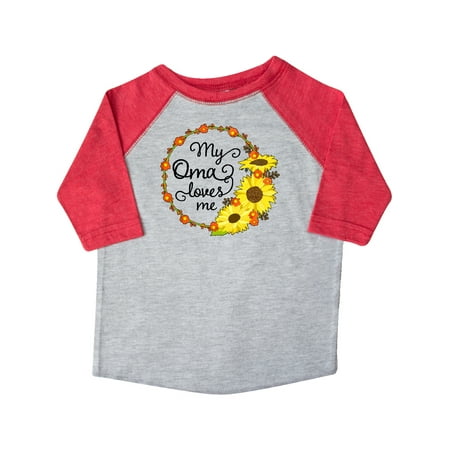 

Inktastic My Oma Loves Me with Sunflower Wreath Gift Toddler Boy or Toddler Girl T-Shirt