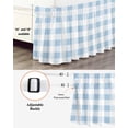 thumbnail image 3 of Blue Checkered Bed Skirt Queen Size, Blue White Buffalo Plaid Wrap Around Bed Skirting with Adjustable Elastic Strap, Dust Ruffle Pleated Bedskirts 18 Inch Drop for Bedroom Queen Beds, 3 of 9