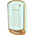 thumbnail image 4 of Key Fob Cover Compatible with Toyota Sienna 2011-2020 6 Button Keychain Case Holder Protector,White-gold, 4 of 6