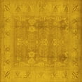 thumbnail image 1 of Ahgly Company Machine Washable Indoor Square Oriental Yellow Traditional Area Rugs, 7' Square, 1 of 4