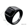 thumbnail image 5 of 13.5mm Mens Black Red Square Cut Zircon Band 316L Stainless Steel Ring Size 7-13, 5 of 6