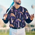 thumbnail image 6 of Balery Floral Hippie Mushrooms Baseball Jersey for Men Casual Button Down Shirts Short Sleeve Active Team Sports Uniform-Large, 6 of 9