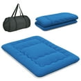 thumbnail image 1 of Costway Full Futon Mattress Japanese Floor Sleeping Pad Washable Cover Carry Bag Blue, 1 of 9
