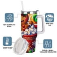 thumbnail image 4 of Gingerbread Christmas Insulated Tumbler with Lid and Straw, Holiday Cocoa Mug with Candy Cane & Ornaments, Stainless Steel Travel Cup, 4 of 9