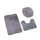 thumbnail image 1 of Bewildely Tapete para tapa de inodoro duradero de 3 piezas, suave y duradero, juego de tapete de baño cómodo y suave para todos los días Juegos de accesorios de baño Gris, 1 of 6