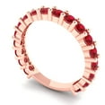 thumbnail image 2 of 1.44 ctw Wedding Band for Women - 14K Rose Gold Simulated Pink Tourmaline Stackable Eternity Ring, 2 of 6