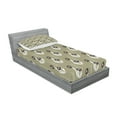 thumbnail image 2 of Ambesonne Nature Fitted Sheet & Pillow Sham Set, Flowers Dotted, Twin, Khaki Dark Brown Cream, 2 of 2