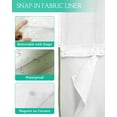 thumbnail image 6 of No Hook Shower Curtains, Green White Ombre Long Bathtub Curtains with Snap in Liner, Country Pastoral Gradient Minimalist Waterproof Washable Fabric Bathroom Shower Curtain Sets, 72" x 78", 6 of 7